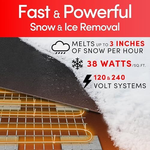 WarmlyYours Snow Melting Cable, 120V, 125.5 ft Heated + 20 ft Cold Lead