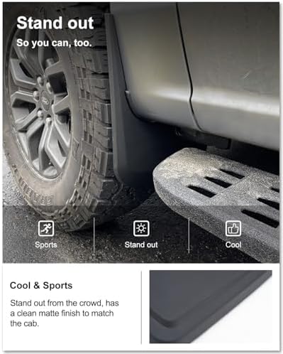 Kiwi Master No Drill Mud Flaps for 2021-2026 Ford F-150 Without Fender