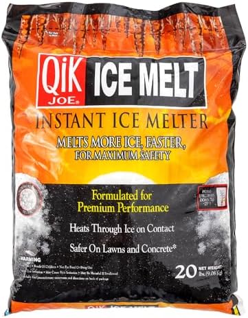 Calcium Chloride Ice Melt - Instant Snow and Ice Melt for Sidewalks, Driveways, Steps, and Parking Lots - Deicer for Concrete, Asphalt, and Other Surfaces - 20 Lb Bag