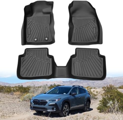Powerty Floor Mats for 2024 2025 2026 Subaru Crosstrek & Impreza All Weather 3D TPE Anti-Slip Car Liners for 1st & 2nd Row Accessories