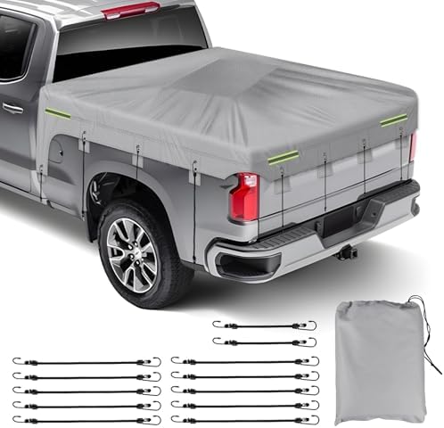 Truck Bed Tarp Cover Replace for Ford F-Series/Silverado/Ram 6.4-6.7ft Bed
