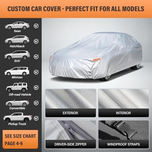 Kayme Hatchback Car Cover See Vehicle Size Chart for Accurate Fit, Size H1