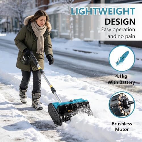Snow Removal Machine, Tackles Wet Snow, Dry Powder and Slush with Ease, Powerful brushless Motor Handles it All, Detachable Design, Perfect for driveways and walkways 2Battery