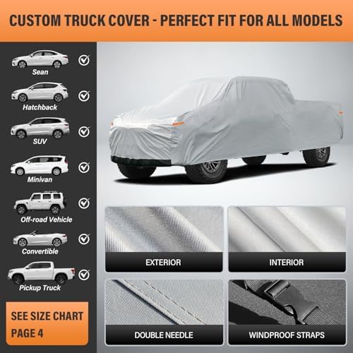 Kayme Truck Cover Waterproof All Weather See Vehicle Size Chart, Size T4
