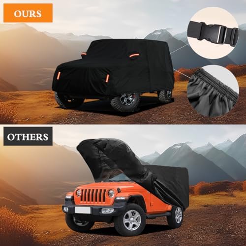 Waterproof Car Cover for Jeep Wrangler 4 Door 2006-2026 JK JL Windproof