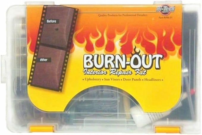 HI-TECH VRK-01 Burn-Out Interior Repair Kit – Fix Cigarette Burns in Car Seats, Headliners & More – 27 OE Colors – Velour Flock – Auto Upholstery Restoration