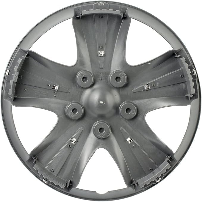 Custom Accessories 4-Pack 15" SGT-5 Wheel Covers, Replacement Hubcaps for Cars, Trucks, SUVs — Silver/Chrome