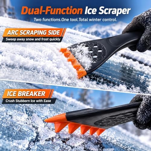 36.4" Extendable 3-in-1 Snow Brush & Ice Scrapers for Car Windshield