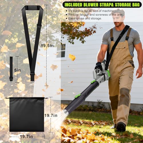 Leaf Blower Cordless 650CFM with 2x4.0Ah Battery & Fast Charger, Gray
