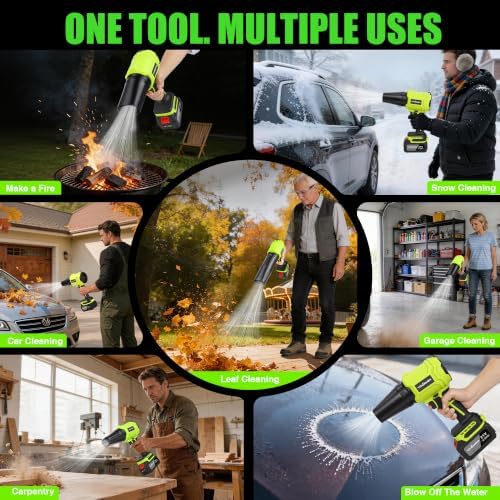 Cordless Leaf Blower with 2 x 4.0Ah Batteries and Fast Charger, Lightweight Electric Handheld Blower, Variable Speed for Lawn Care, Patio, Garage, Driveway Cleaning, Dust Removal and Car Drying
