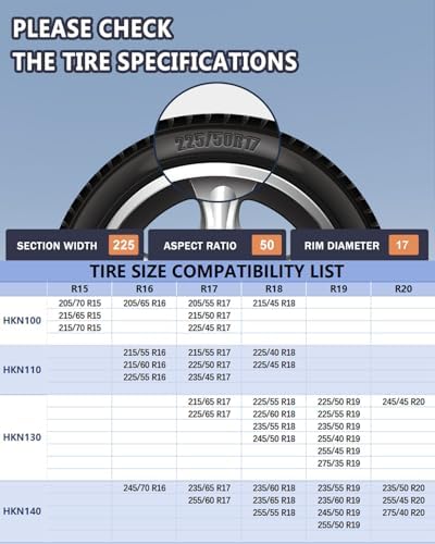 SCITOO HKN110 Snow Chains for Passenger Car, Pickup, Trucks, SUV