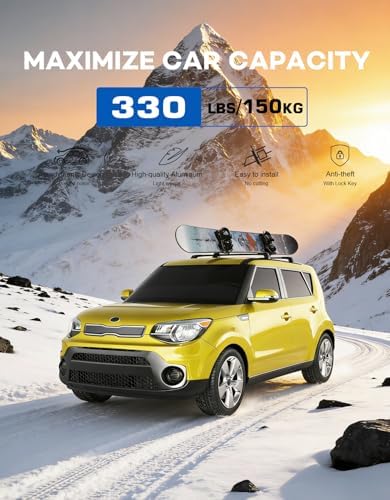 Wonderdriver 330lbs Roof Rack Cross Bars for Kia Soul 2014-2019