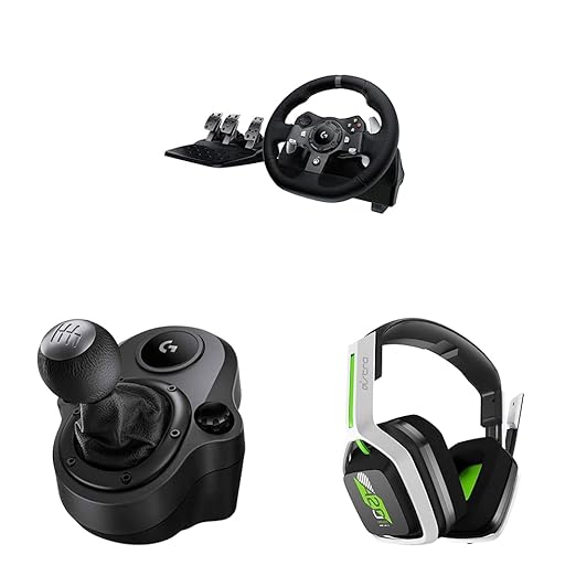 Logitech G920 Driving Force Racing Wheel + Floor Pedals + Driving Force Shifter + ASTRO Gaming A20 Wireless Headset Gen 2 Bundle - Xbox Series X | S, Xbox One, PC & Mac