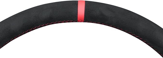 MEWANT Hand Stitched Steering Wheel Cover for Chevy Silverado 1500 2003-2006 Black Hive Embossed Athsuede Steering Wrap