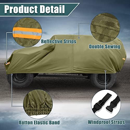 X AUTOHAUX SUV Car Cover for Jeep Wrangler JK JL 4 Door 2007-2021 210D