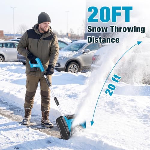 21V Electric Cordless Snow Shovel, 13" Cordless Snow Blower