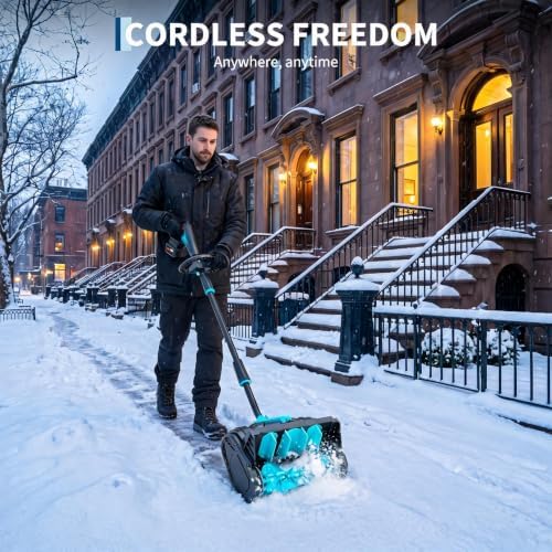 Aptliton 13in Cordless Snow Blower, 20V Electric Snow Shovel, Driveway