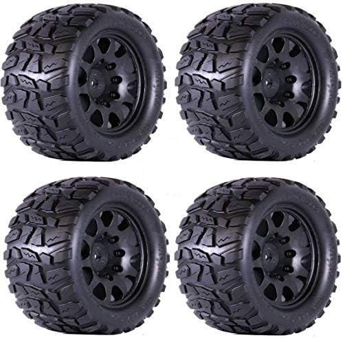 Powerhobby Raptor XL Belted Tires/Viper Wheels (4) 24MM HEX (Black)