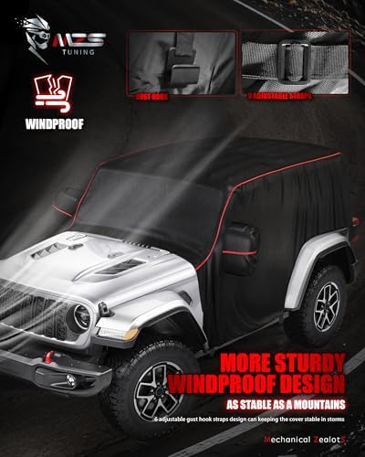 MZS 600D Waterproof Outdoor Cab Cover for Wrangler JK JL 2 Door 2007-2026