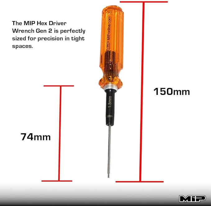 MIP 9602 3-Piece RC Hex Screwdriver Set (1.5mm, 2.0mm, 2.5mm) – Precision Hex Allen Wrenches for RC Cars, Drones, Boats, Helicopters – RC Repair Tool Kit – Made in USA