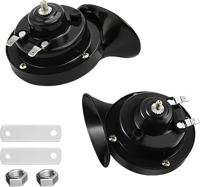 Super Loud Train Horns, Car Waterproof Durable Air Electric Snail Horn, 12V Raging Sound Air Horns Replacement Kit, Automotive Accessories Universal for Car, Motorcycle, Truck, Bike, Boat (Black)