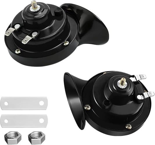 Super Loud Train Horns, Car Waterproof Durable Air Electric Snail Horn, 12V Raging Sound Air Horns Replacement Kit, Automotive Accessories Universal for Car, Motorcycle, Truck, Bike, Boat (Black)