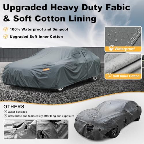 GUNHYI Premium Car Cover Custom Fit Acura Legend Coupe, 16 Layers Heavy Duty Car Cover Waterproof All Weather with Zipper Door for Sun Rain Snow Dust Uv Protection