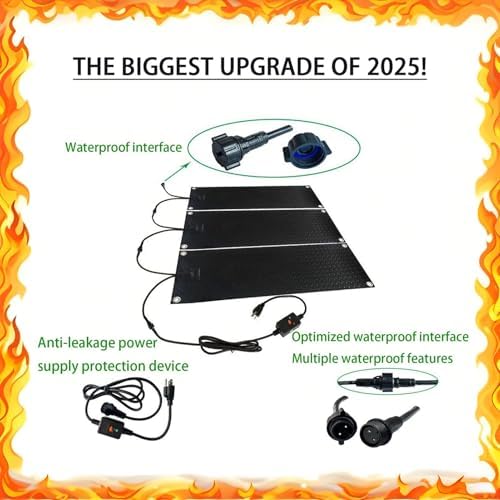 Heated Sidewalk Mats for Ice and Snow,600W/㎡ Roof Ice Melt System Snow