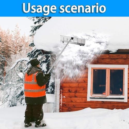 Telescoping Snow Roof Rake, Aluminum Snow Roof Rake, Outdoor Cleaning Tools, Telescopic Pole 147-607cm, Non-Slip Handle, Stable Triangular Structure, No Tool Needed