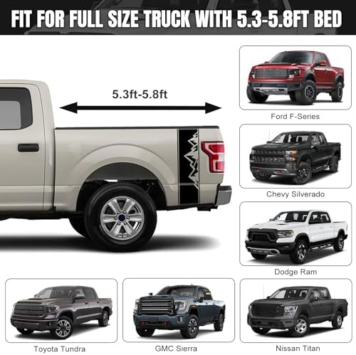Truck Bed Tarp Cover for Full Size Truck 5.3Ft-5.8Ft Bed