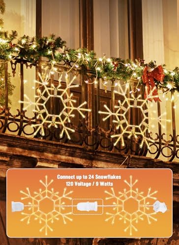 Brightown Christmas Lights Outdoor, 108LED 36" Folding Big Snowflake Lights
