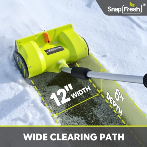 SnapFresh 20V Cordless Snow Shovel, 12” Electric Snow Thrower Kit w/Adjustable Handle & Directional Plate, Lightweight Battery-Powered Snow Blower for Driveway, 4.0Ah Battery & Fast Charger Included