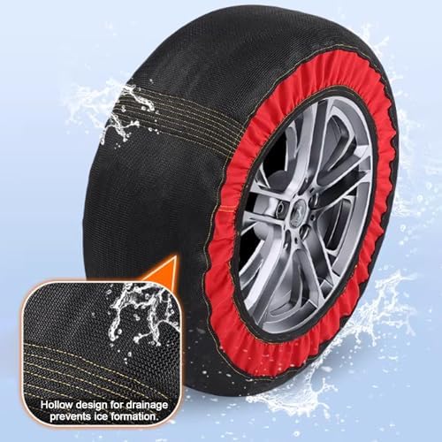 2 Pack Automotive Snow Socks for Tires Snow Socks Fabric Car Chains Easy to Install Winter Car Accessories for Passenger Cars SUV Trucks Pickup Winter Emergency(235/45R17)