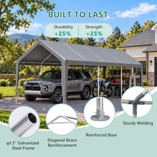 13x20ft Heavy Duty Carport Outdoor Garage Canopy with Weatherproof Shelter