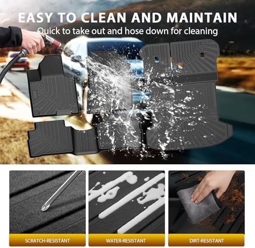 Powerty Floor Mats for 2022-2026 2027 Kia Sportage Gas(Not for 2026-2027 X-Line、SX-Prestige、 X-Pro Prestige), All Weather 3D TPE Anti-Slip Trunk Cargo Liner Seat Back Covers Protectors Full Set Car