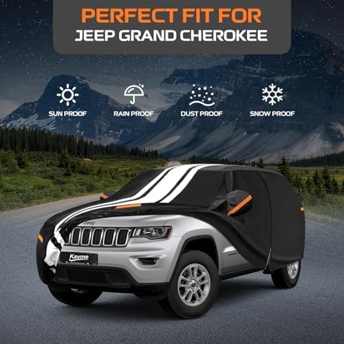 Kayme Jeep Grand Cherokee Car Cover Waterproof All Weather for Automobiles