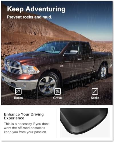 Kiwi Master No Drill Mud Flaps for 2009-2018 Ram 1500/2500/3500 w/o Fender