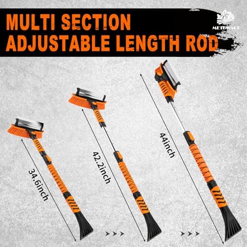METOWARE 44'' Snow Brush and Ice Scrapers for Car Windshield