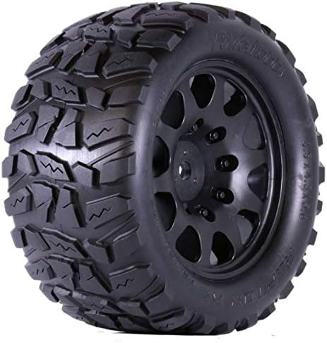 Powerhobby Raptor XL Belted Tires/Viper Wheels (4) 24MM HEX (Black)