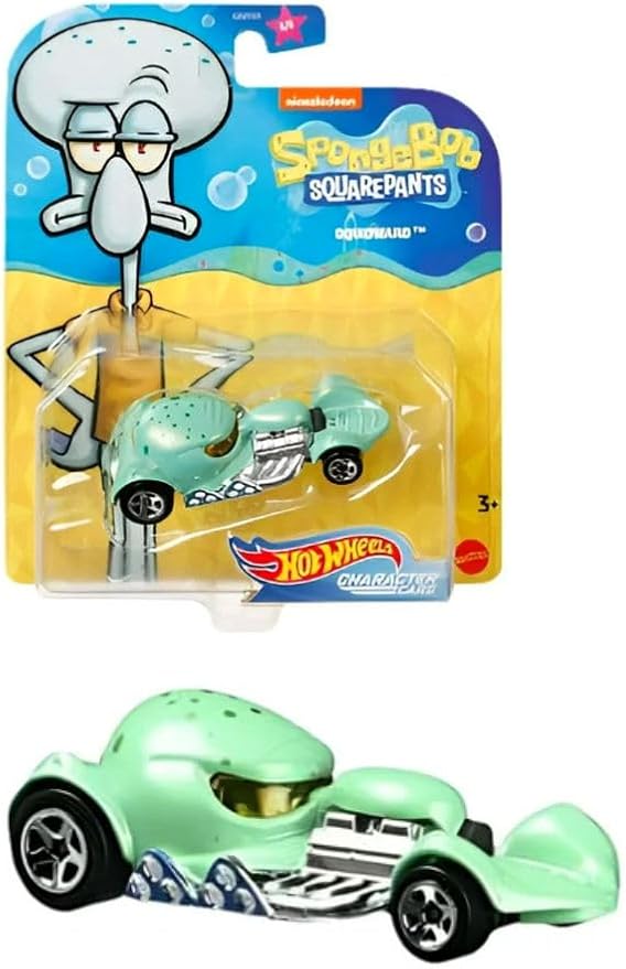 Underwater Wheels Spongebob Character Squarepants 6-Pack Car Bundle + Spongebob Yellow Bubble Van / Patrick Star / Squidward / Mr. Krabs / Plankton / Sandy Cheeks Racer Die-Cast 6 Items Bundle