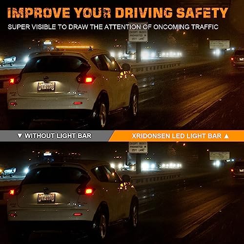 XRIDONSEN 37" 104 LED Roof Strobe Light Bar, Top Amber Lights for Trucks