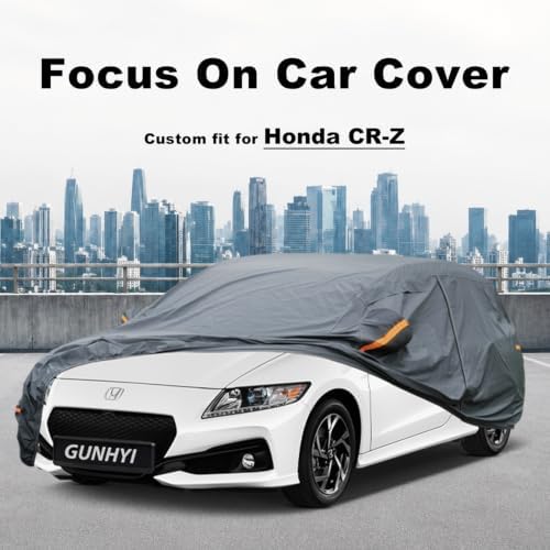 GUNHYI Premium Car Cover Custom Fit Honda CR-Z, 16 Layers Heavy Duty Car Cover Waterproof All Weather with Zipper Door for Sun Rain Snow Dust Uv Protection