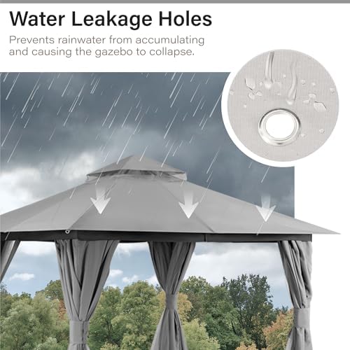 LAUSAINT HOME 10'x10' Gazebo Replacement Double Canopy Top