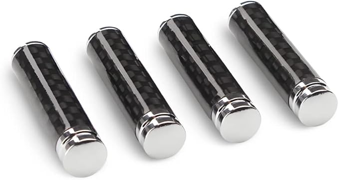 4PCS Carbon Fiber Auto Door Lock Pin Cover, Interior Vehicle Door Pull Pins, Universal for SUV, Truck, Van (Black)