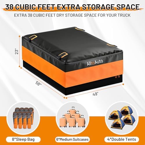 38 Cubic Feet Truck Bed Cargo Bag, Waterproof with Heavy Duty PVC