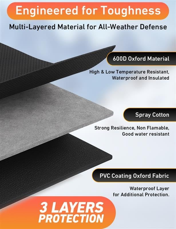 EcoNour Car Snow Cover Compatible for Ford Fusion | Windshield Cover for Ice and Snow with S-Hook Straps | Heavy-Duty 600D Oxford Winter Car Cover, Waterproof & Anti-Slip