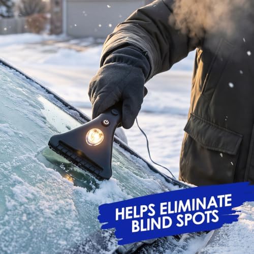 Heated Ice Scraper, Car Ice Scrapers for Car Windshield, Snow Scraper Car