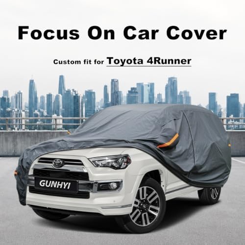 GUNHYI Premium Car Cover Custom Fit Toyota 4Runner (1995-2026), 16 Layers Heavy Duty Car Cover Waterproof All Weather with Zipper Door for Sun Rain Snow Dust Uv Protection