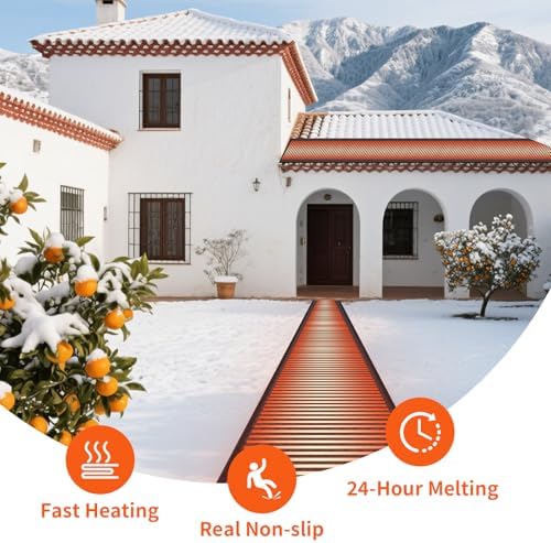 Heated Snow Melting Mat Anti-Slip Heating Pad 18.5in x 11.5ft