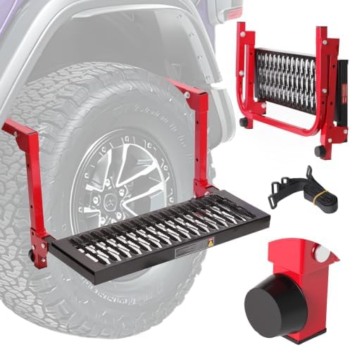 350lb Adjustable Folding Tire Step,Anti-Rust for Truck Off-Road Semi SUV RV